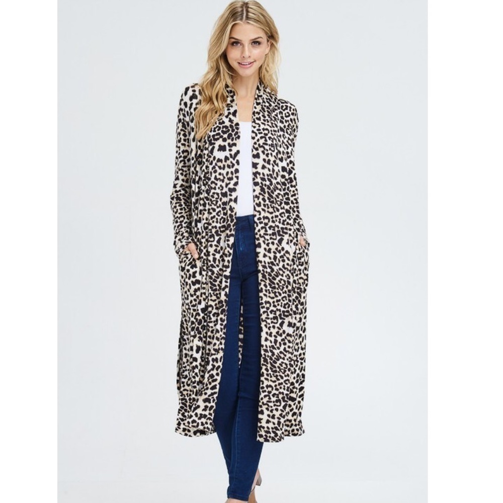 LAST 1 Hera Leopard Kimono Cardigan with Belt